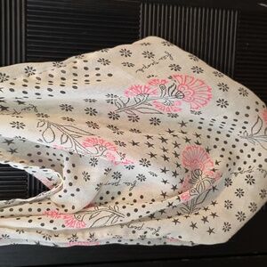 Free People Pink Floral Stars Print Reusable Shoulder Bag Beach Shopping Travel